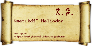 Kmetykó Heliodor névjegykártya